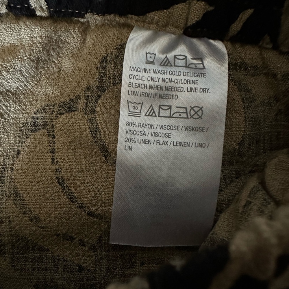 Susan Garvey small cropped wide-leg tan floral pants - Picture 7 of 7